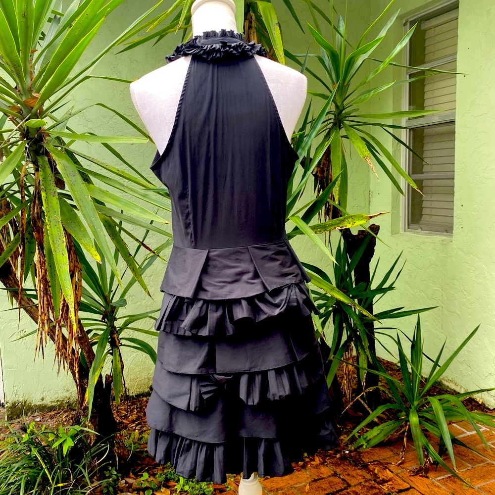 Black Ruffle Button Ruffle  Dress - Picture 5 of 8